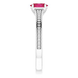 Platinum Oval Lab-Grown Ruby Solitaire Ring – 6x4mm - view 4
