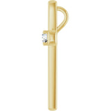 14K Gold Round Natural Diamond Cross Pendant – 3.75-3.8mm Stones - Yellow Gold - view 6