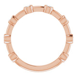 14K Gold Round Natural Diamond Bezel-Set Bar Ring - Rose Gold - view 8