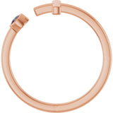 14K Gold Round Lab-Grown Alexandrite Negative Space Cross Ring - Rose Gold - view 7