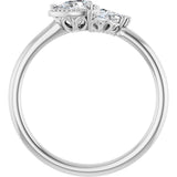 14K Gold Pear Natural White Sapphire Accented Ring - view 7