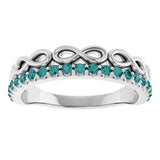 Platinum Round Natural Alexandrite Infinity-Inspired Stackable Ring - view 8