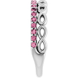 Platinum Round Natural Pink Tourmaline Infinity-Inspired Stackable Ring - view 9
