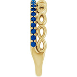 14K Gold Round Natural Blue Sapphire Infinity-Inspired Stackable Ring - Yellow Gold - view 9