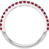 Platinum Round Natural Ruby Infinity-Inspired Stackable Ring - view 7