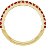 14K Gold Round Natural Ruby Infinity-Inspired Stackable Ring - Yellow Gold - view 7