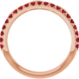 14K Gold Round Natural Ruby Infinity-Inspired Stackable Ring - Rose Gold - view 7