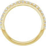 14K Gold Round Natural Diamond Infinity-Inspired Stackable Ring - Yellow Gold - view 7