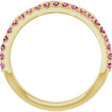 14K Gold Round Natural Pink Tourmaline Infinity-Inspired Stackable Ring - Yellow Gold - view 7