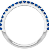 14K Gold Round Natural Blue Sapphire Infinity-Inspired Stackable Ring - White Gold - view 7