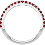Platinum Round Natural Mozambique Garnet Infinity-Inspired Stackable Ring - view 7