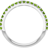14K Gold Round Natural Peridot Infinity-Inspired Stackable Ring - White Gold - view 7