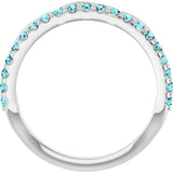 14K Gold Round Natural Blue Zircon Infinity-Inspired Stackable Ring - White Gold - view 7