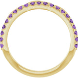 14K Gold Round Natural Amethyst Infinity-Inspired Stackable Ring - Yellow Gold - view 7