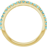14K Gold Round Natural Blue Zircon Infinity-Inspired Stackable Ring - Yellow Gold - view 7