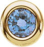 14K Gold Round Aquamarine Birth of a Child Solitaire Pendant - Yellow Gold