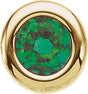 14K Gold Round Emerald Birth of a Child Solitaire Pendant - Yellow Gold