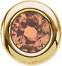 14K Gold Round Citrine Birth of a Child Solitaire Pendant - Yellow Gold