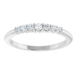 14K Gold Round Natural Diamond Accented Stackable Ring – 2.25mm Stones - White Gold - view 8