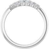 14K Gold Round Natural Diamond Accented Stackable Ring – 2.25mm Stones - White Gold - view 7
