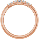 14K Gold Round Natural Diamond Accented Stackable Ring – 2.25mm Stones - Rose Gold - view 7