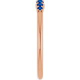 14K Gold Round Natural Blue Sapphire Accented Stackable Ring – 2.25mm Stones - Rose Gold - view 9