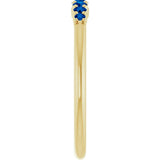 14K Gold Round Natural Blue Sapphire Accented Stackable Ring – 2.25mm Stones - Yellow Gold - view 9