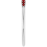 Platinum Round Natural Mozambique Garnet Accented Stackable Ring – 2.25mm Stones - view 9