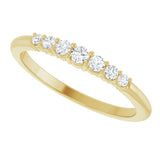 14K Gold Round Natural Diamond Accented Stackable Ring – 2.25mm Stones - Yellow Gold - view 10