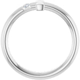 14K Gold Round Natural Diamond Sideways Cross Ring – 2.25mm Stones - White Gold - view 7