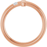 14K Gold Round Natural Diamond Sideways Cross Ring – 2.25mm Stones - Rose Gold - view 7