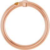 14K Gold Round Natural Citrine Sideways Cross Ring - Rose Gold - view 7