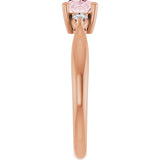 14K Gold Oval Natural Pink Morganite & Natural Diamond Accented Ring II - Rose Gold - view 4