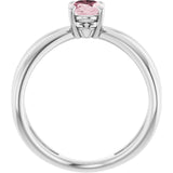 14K Gold Oval Natural Pink Morganite Solitaire Criss-Cross Ring - White Gold - view 2