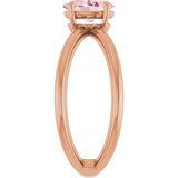 14K Gold Oval Natural Pink Morganite Solitaire Criss-Cross Ring - Rose Gold - view 4
