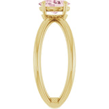 14K Gold Oval Natural Pink Morganite Solitaire Criss-Cross Ring - Yellow Gold - view 4