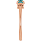 14K Gold Round Natural Alexandrite Three-Stone Bezel-Set Ring - Rose Gold - view 13