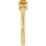 14K Gold Round Natural Citrine Three-Stone Bezel-Set Ring - Yellow Gold - view 9