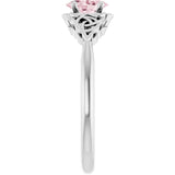 14K Gold Oval Natural Pink Morganite Celtic-Inspired Solitaire Ring - White Gold - view 4