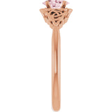 14K Gold Oval Natural Pink Morganite Celtic-Inspired Solitaire Ring - Rose Gold - view 5
