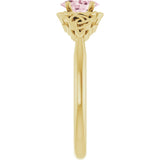 14K Gold Oval Natural Pink Morganite Celtic-Inspired Solitaire Ring - Yellow Gold - view 4