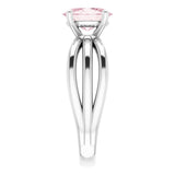 14K Gold Oval Natural Pink Morganite Solitaire Negative Space Ring - White Gold - view 4