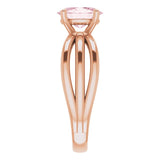 14K Gold Oval Natural Pink Morganite Solitaire Negative Space Ring - Rose Gold - view 4