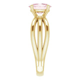 14K Gold Oval Natural Pink Morganite Solitaire Negative Space Ring - Yellow Gold - view 4