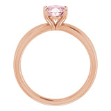 14K Gold Oval Natural Pink Morganite Solitaire Negative Space Ring - Rose Gold - view 2