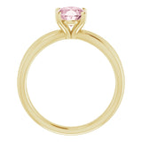 14K Gold Oval Natural Pink Morganite Solitaire Negative Space Ring - Yellow Gold - view 2