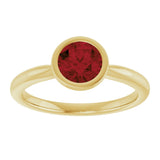 10K Gold Oval Natural Mozambique Garnet Bezel-Set Solitaire Ring - Yellow Gold - view 3