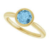 10K Gold Oval Natural Sky Blue Topaz Bezel-Set Solitaire Ring - Yellow Gold - view 5