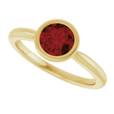 10K Gold Oval Natural Mozambique Garnet Bezel-Set Solitaire Ring - Yellow Gold - view 5