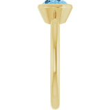 10K Gold Oval Natural Sky Blue Topaz Bezel-Set Solitaire Ring - Yellow Gold - view 4